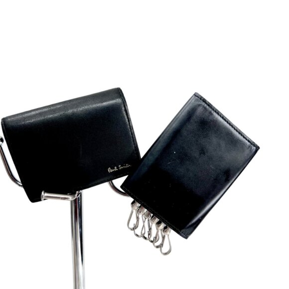 Unused  PAUL SMITH Tri-Fold Wallet Black Leather & DunHill Key Holder Black( 67) - Picture 3 of 8